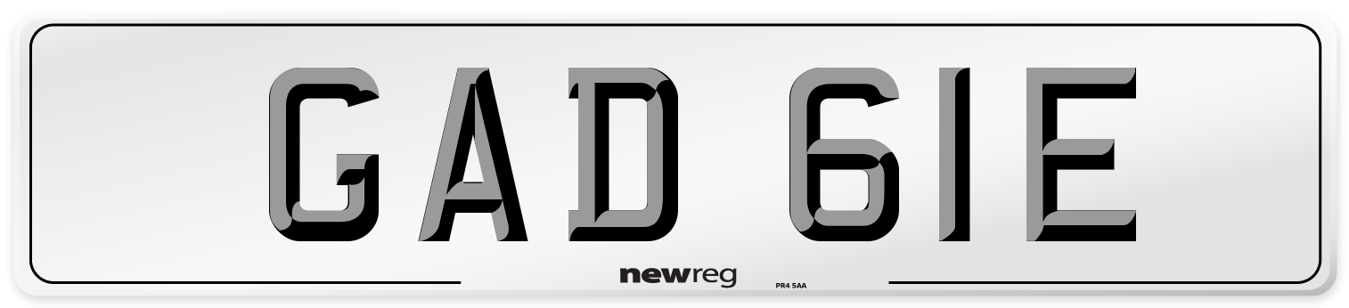 GAD 61E Number Plate from New Reg